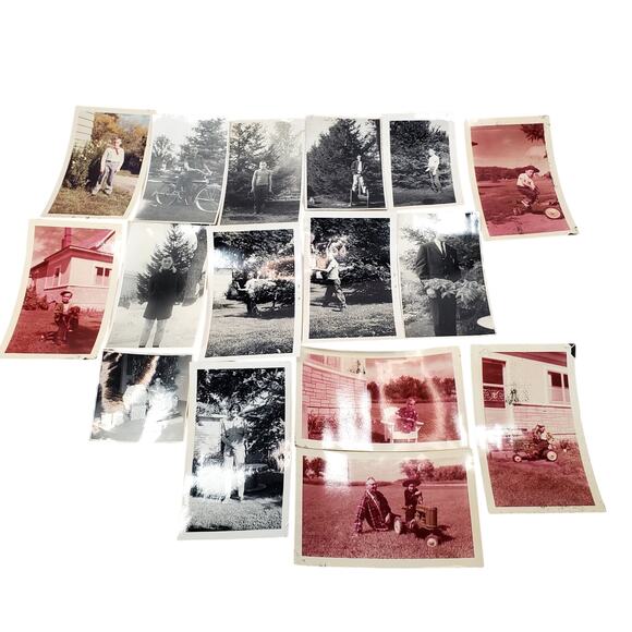 Photo Other - Vtg Junk Drawer Lot of 16 Monochrome Kodacolor Photos Boy Growing Up To Adult